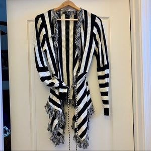 INC Stripe Fringe Sweater